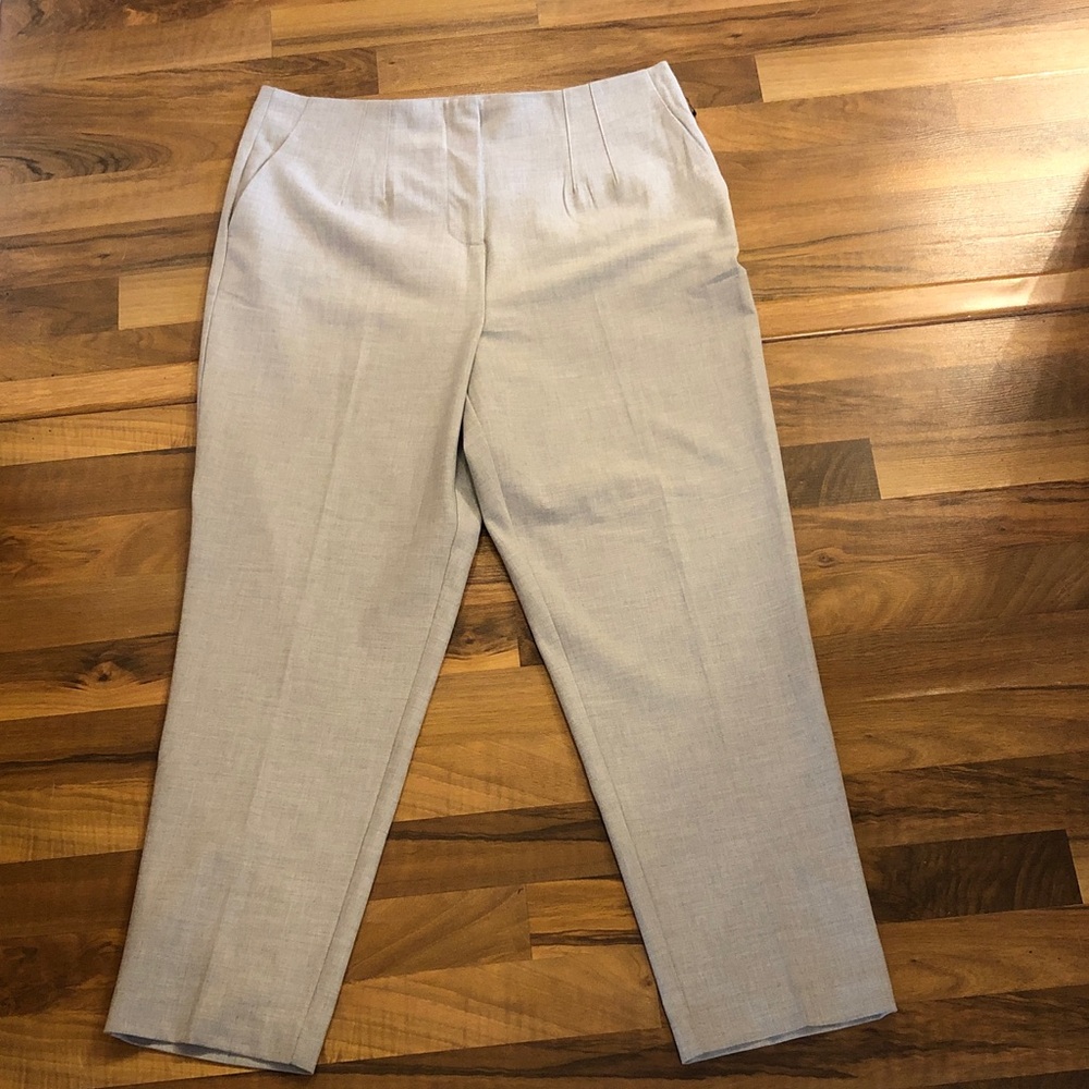 Light Gray Straight-Leg Women's Dress Pants